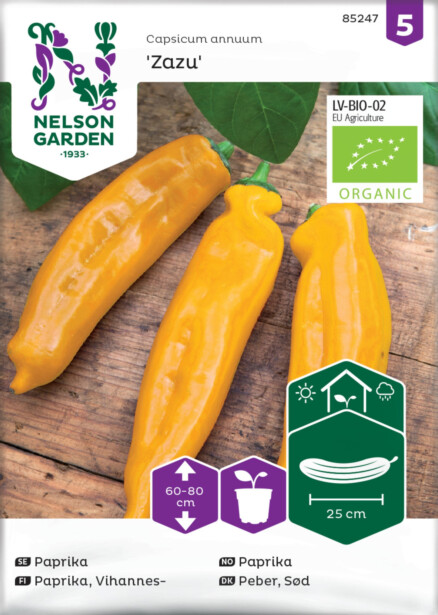 Paprika siemen Nelson Garden Zazu Organic