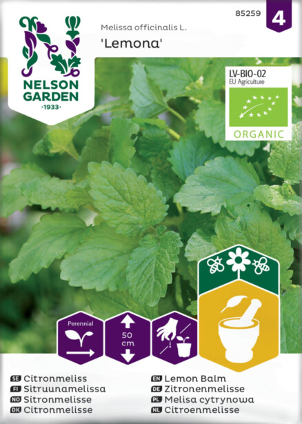 Sitruunamelissa siemen Nelson Garden Lemona Organic