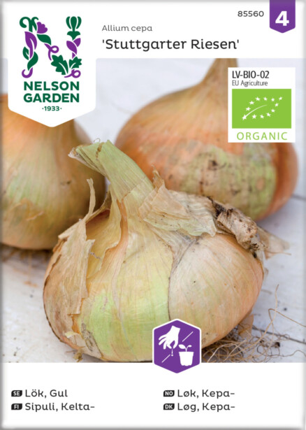 Keltasipuli siemen Nelson Garden Stuttgart Riesen Organic