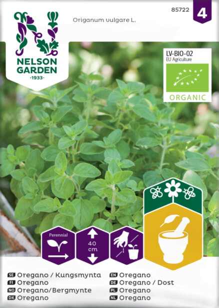 Oregano siemen Nelson Garden Mäkimeirami Organic