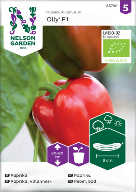 Vihannespaprika siemen Nelson Garden Olly F1 Organic