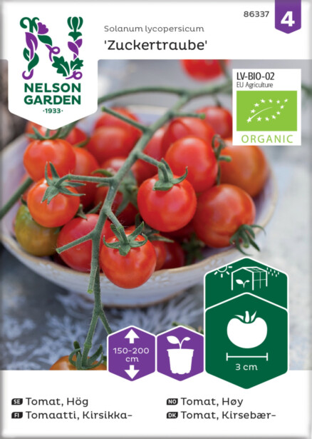 Kirsikkatomaatti siemen Nelson Garden Zuckertraube Organic