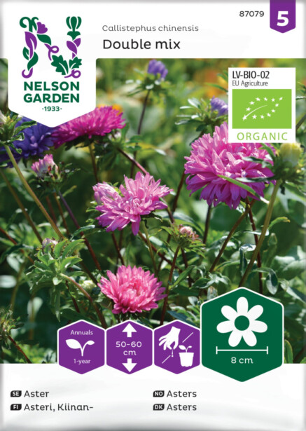 Kiinanasteri siemen Nelson Garden väriseos Organic