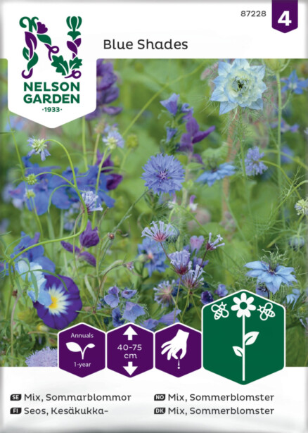 Kesäkukkaseos siemen Nelson Garden, siniset kukat