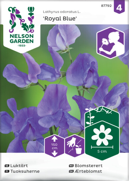 Tuoksuherne siemen Nelson Garden Royal Blue