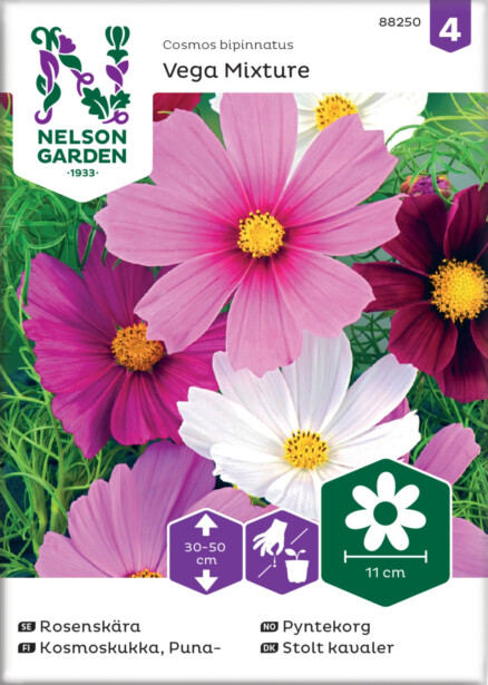 Punakosmoskukka siemen Nelson Garden Vega Mixture