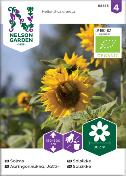 Jättiauringonkukka siemen Nelson Garden Organic