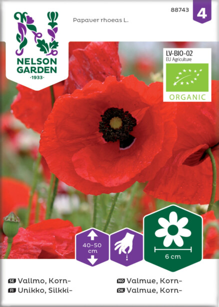 Silkkiunikko siemen Nelson Garden Organic