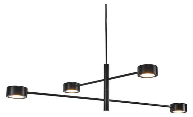 LED-riippuvalaisin Nordlux Clyde, 4-osainen, 896x223mm, musta