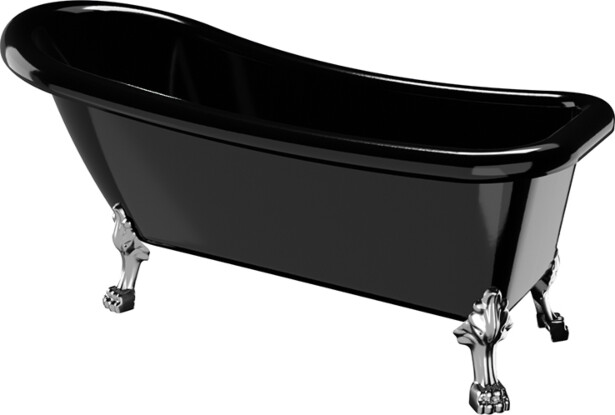 Kylpyamme Noro Old England, 1530x760 mm, musta, kromitassut