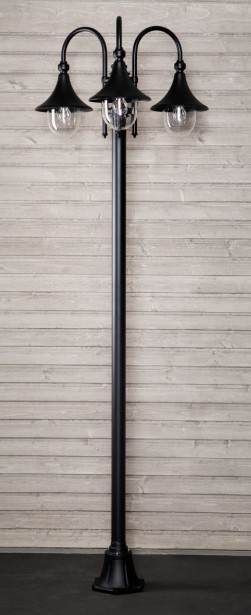Pylväsvalaisin Noor Trumpetti, 2350x735mm, 3-osainen, musta