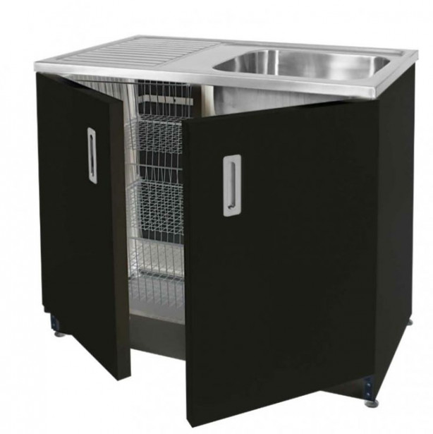 Allaskaappi Vilan Stainless, 900x1000x600mm, musta/rst