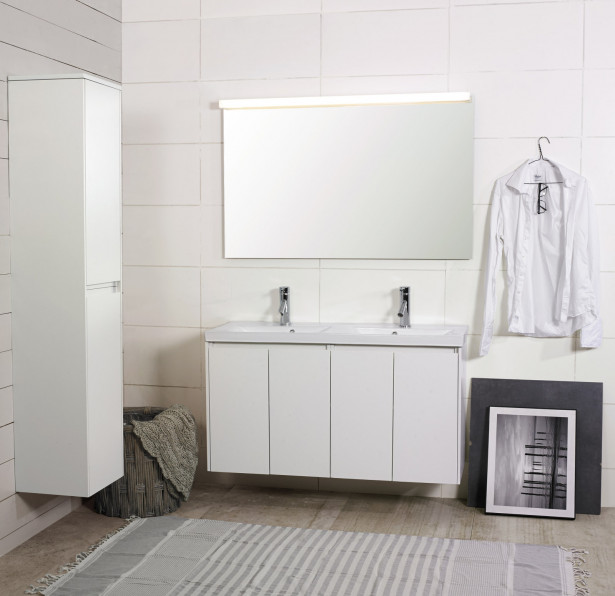 Kylpyhuonekaluste Noro Lifestyle Concept 1200duo, pesualtaalla ja allaskaapilla, korkea