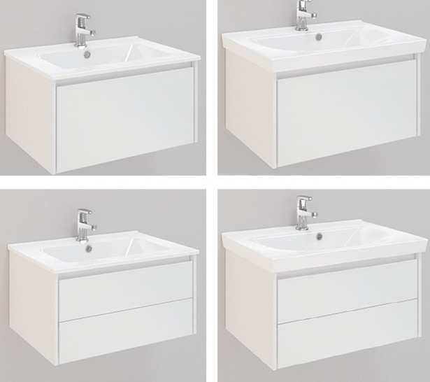Kylpyhuonekaluste Noro Lifestyle Concept 600, pesualtaalla ja laatikostolla, matala