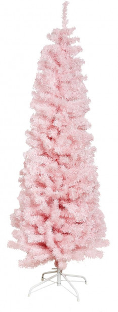 Tekojoulukuusi Nordic Winter Bling, 180cm, kapea, PVC, vaaleanpunainen
