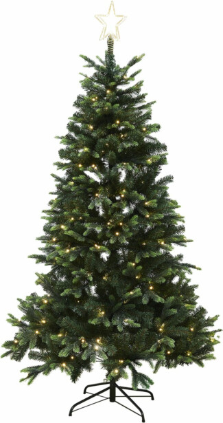 Tekojoulukuusi Nordic Winter Lifa, 180cm, PE/PVC, valoilla ja latvatähdellä, Verkkokaupan poistotuote