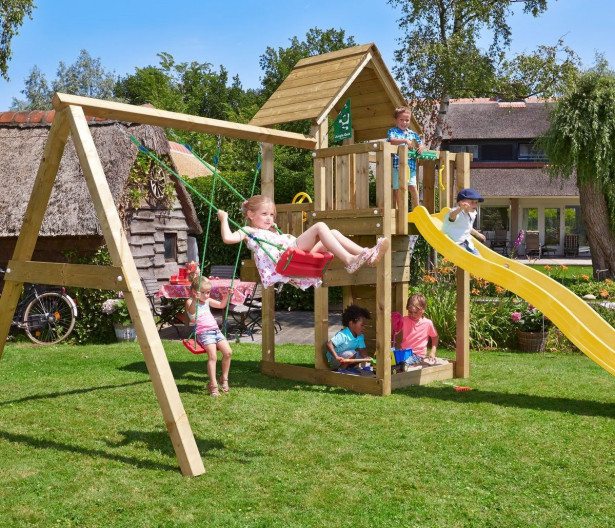 Leikkikeskus Jungle Gym Cubby ja Swing Module X'tra, sis. liukumäen