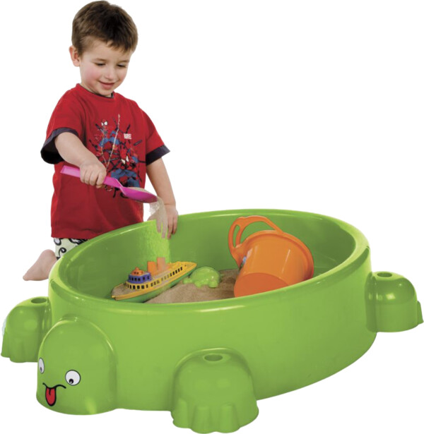 Hiekkalaatikko Paradiso Toys, kilpikonnasuojus istuimilla, muovi, vihreä
