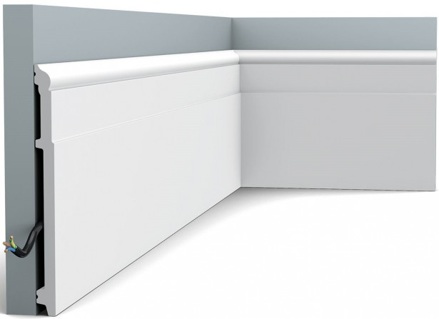Jalkalista Orac Decor SX156, 16x202x2000mm, polystyreeni, valkoinen