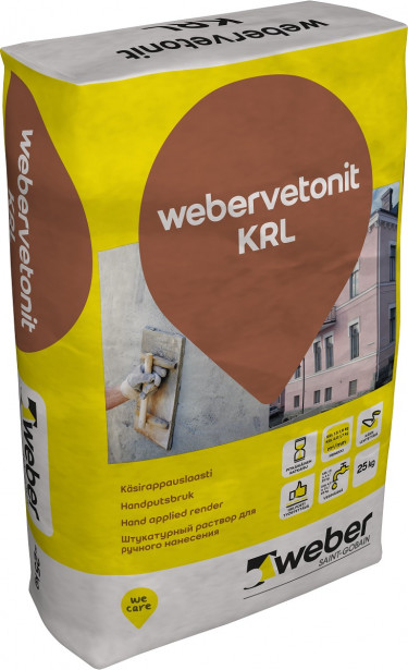 Täyttölaasti Weber Vetonit KRL 4.0 käsinrappaukseen 25 kg