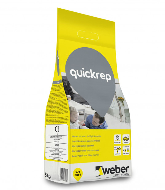 Korjaus- ja täyttötasoite Weber QuickRep, nopea, 5 kg