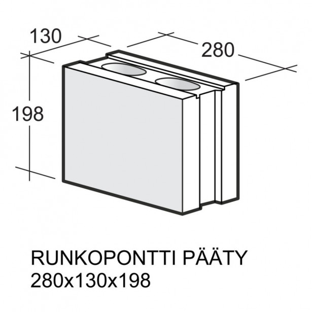 Runkopontti Weber Kahi pääty, 280x130x198mm