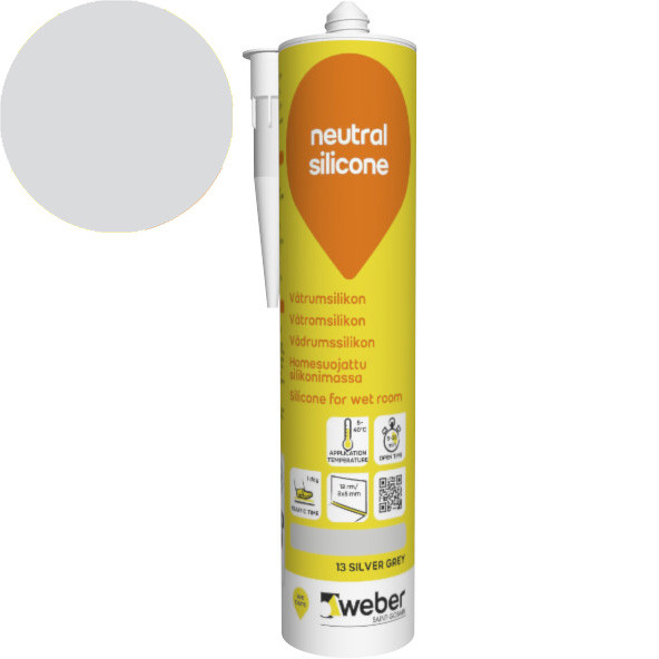 Silikonimassa Weber Neutral Silicone, 13 Silver grey, 310 ml