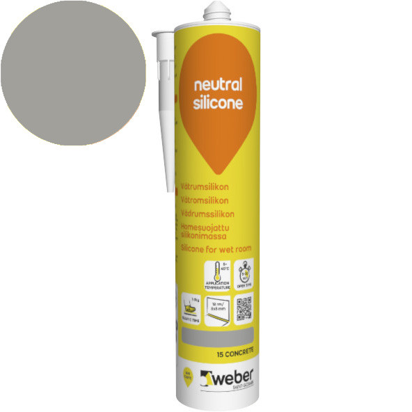 Silikonimassa Weber Neutral Silicone, 15 Concrete, 310 ml