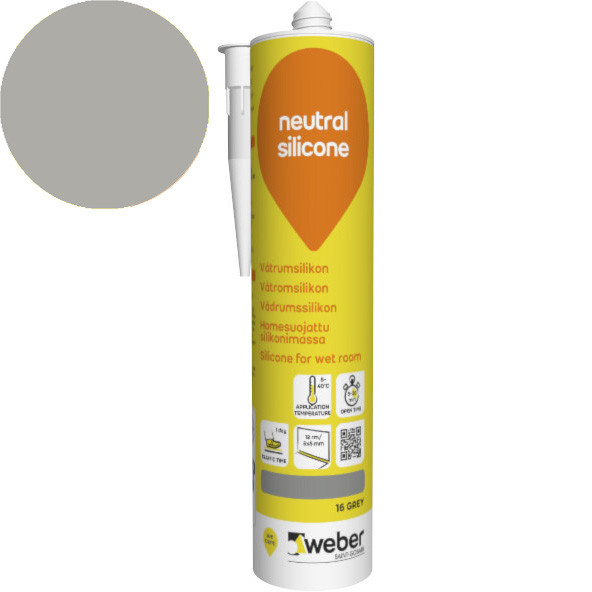 Silikonimassa Weber Neutral Silicone, 16 Grey, 310 ml