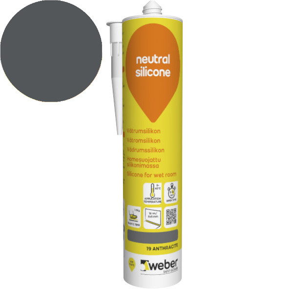 Silikonimassa Weber Neutral Silicone, 19 Anthracite, 310 ml