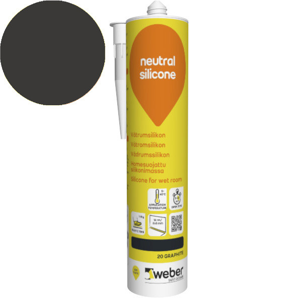 Silikonimassa Weber Neutral Silicone, 20 Graphite, 310 ml