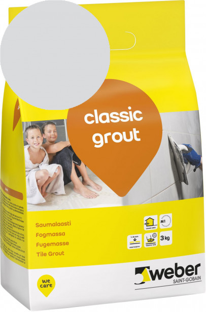 Saumalaasti Weber Classic Grout, 13 Silver grey, 3 kg