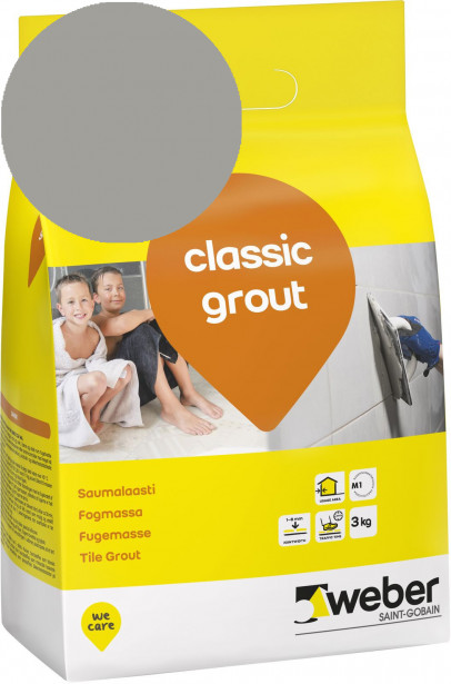 Saumalaasti Weber Classic Grout, 15 Concrete, 3 kg