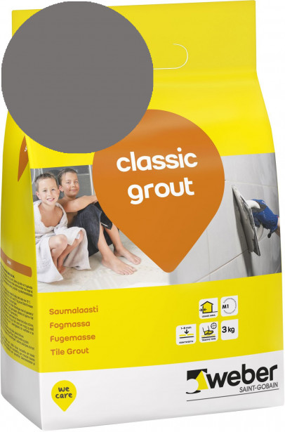 Saumalaasti Weber Classic Grout, 18 Dark grey, 3 kg