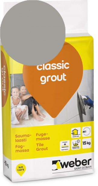 Saumalaasti Weber Classic Grout, 15 Concrete, 15 kg