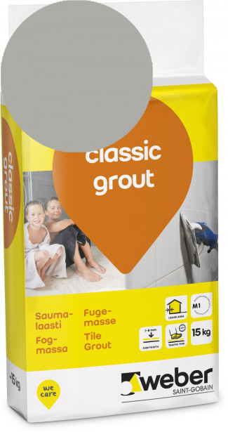 Saumalaasti Weber Classic Grout, 16 Grey, 15 kg