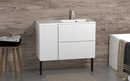 Kylpyhuoneryhmä Otsoson Minimeri 900, 900x390mm, oikea, valkoinen, vetimetön