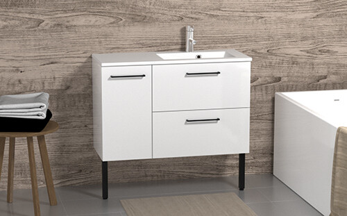 Kylpyhuoneryhmä Otsoson Minimeri 900, 900x390mm, oikea, valkoinen, vetimetön