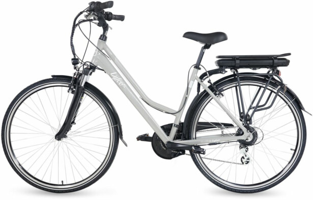 Sähköpyörä Lyfco 28 Ellen, 250W, 21 vaihdetta, joustohaarukka, harmaa