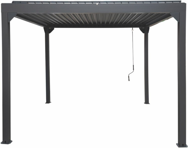 Pergola sälekatolla Metalcraft, 3x4m, käsikäyttöinen, antrasiitti