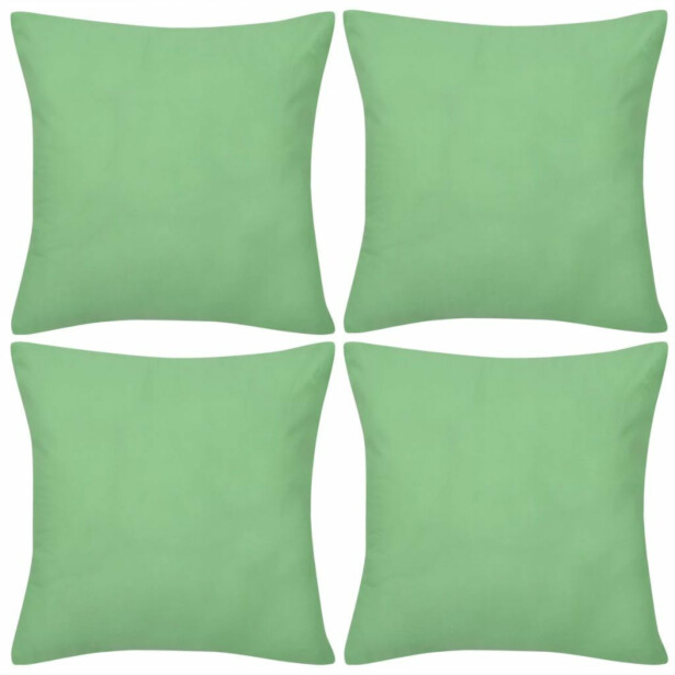 Omenanvihreä tyynynpäällinen 4 kpl puuvilla 50 x 50 cm_1