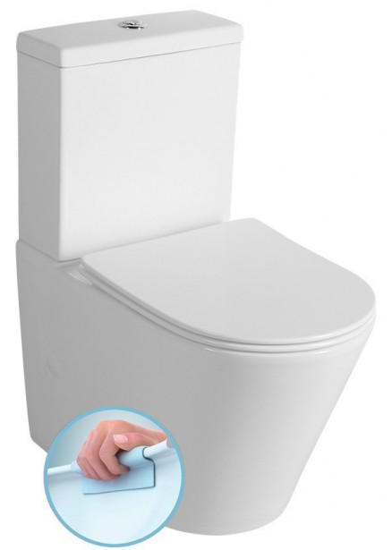 WC-istuin Interia Pako Rimless, soft-close -kannella, kaksoishuuhtelu
