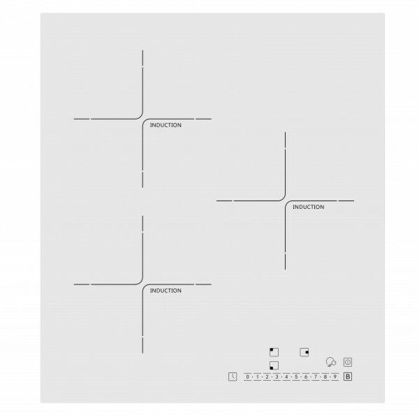 Induktioliesitaso Schlosser PI403S1CW, 45 cm, valkoinen