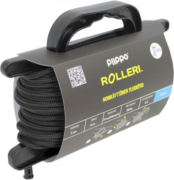 Rolleri Piippo PP-multifilamentti, 5mm x 25m, musta