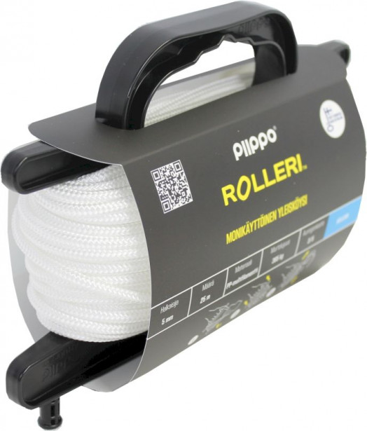 Rolleri Piippo PP-multifilamentti, 5mm x 25m, valkoinen