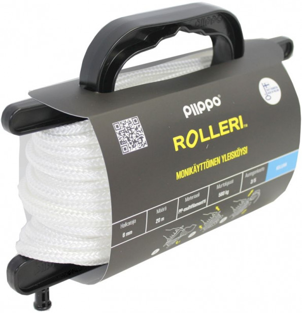 Rolleri Piippo PP-multifilamentti, 6mm x 20m, valkoinen