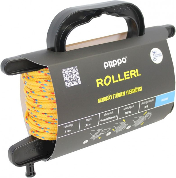Rolleri Piippo PP-multifilamentti, 4mm x 30m, keltainen