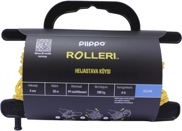 Rolleri Piippo heijastava PP-multifilamentti, 4mm x 30m