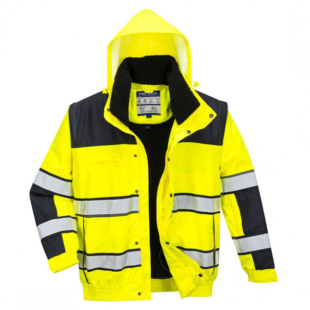 Bombertakki Portwest C466 Hi-Vis 300D, keltainen/musta