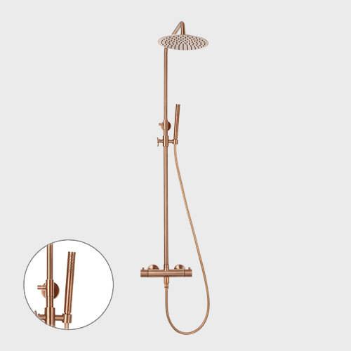 Kattosuihkusetti termostaattihanalla Scandtap, Steel Pleasure 2 Amber